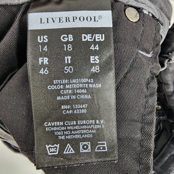 Liverpool Jeans Womens 14/32 The High Rise Ankle Meteorite Wash Gray (30x27) - Picture 9 of 10